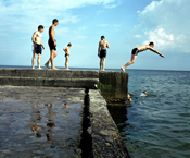 Guillaume Herbaut // Arcadia The Odessa Beach guillaume herbaut, 2011, ukraine, arcadia, odessa, beach, swim, leisure, wealthy, vacation, swimsuit, bikini, ocean, sea, seaside, water, mare